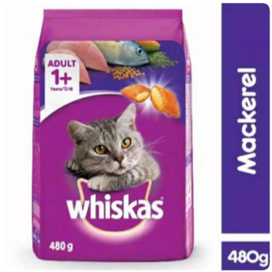 Whiskas 480 gr Makanan Kucing Kering Rasa Mackerel